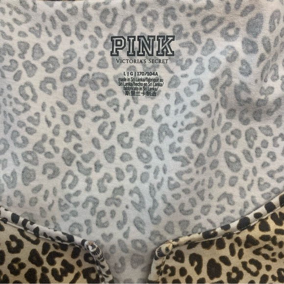 Pink Victoria’s Secret Animal Print Long Sleeve Thong Bodysuit - Picture 6 of 11